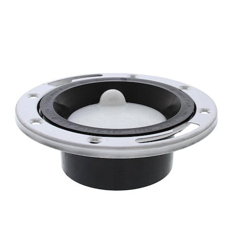 Jones Stephens 3in. x 4in. ABS Closet Flange with Stainless Steel Ring and Knockout C58045